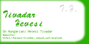 tivadar hevesi business card